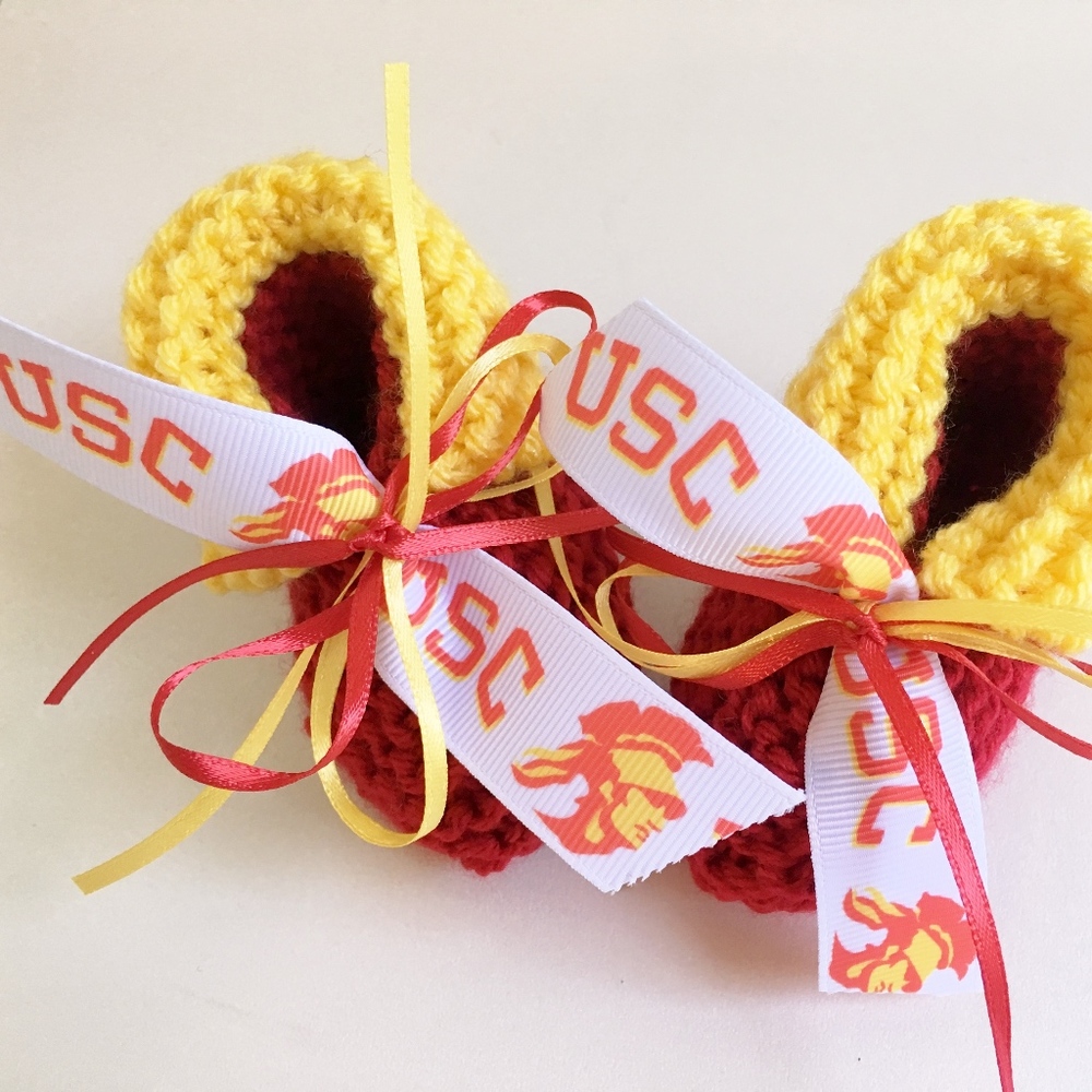 USC TROJANS Handmade Baby Booties *NEW*